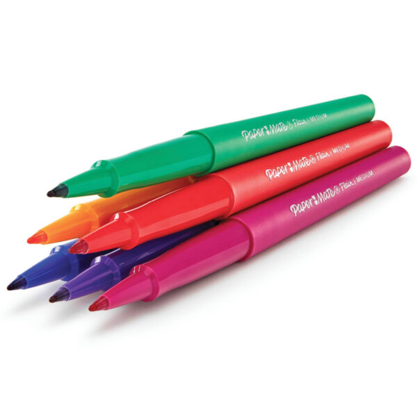 Paper Mate 6ct Pens Flair Core Medium Tip Assorted Colors - Image 3
