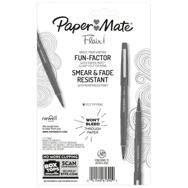 Paper Mate 6ct Pens Flair Core Medium Tip Assorted Colors - Image 5